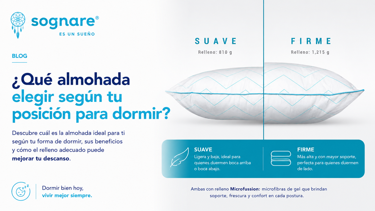Diferencia almohada Sognare firme y suave