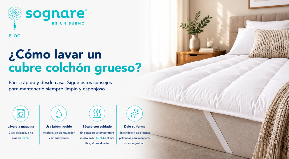 ¿Cómo lavar un cubre colchón grueso?-Sognare