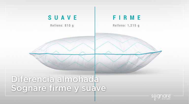 Diferencia almohada Sognare firme y suave