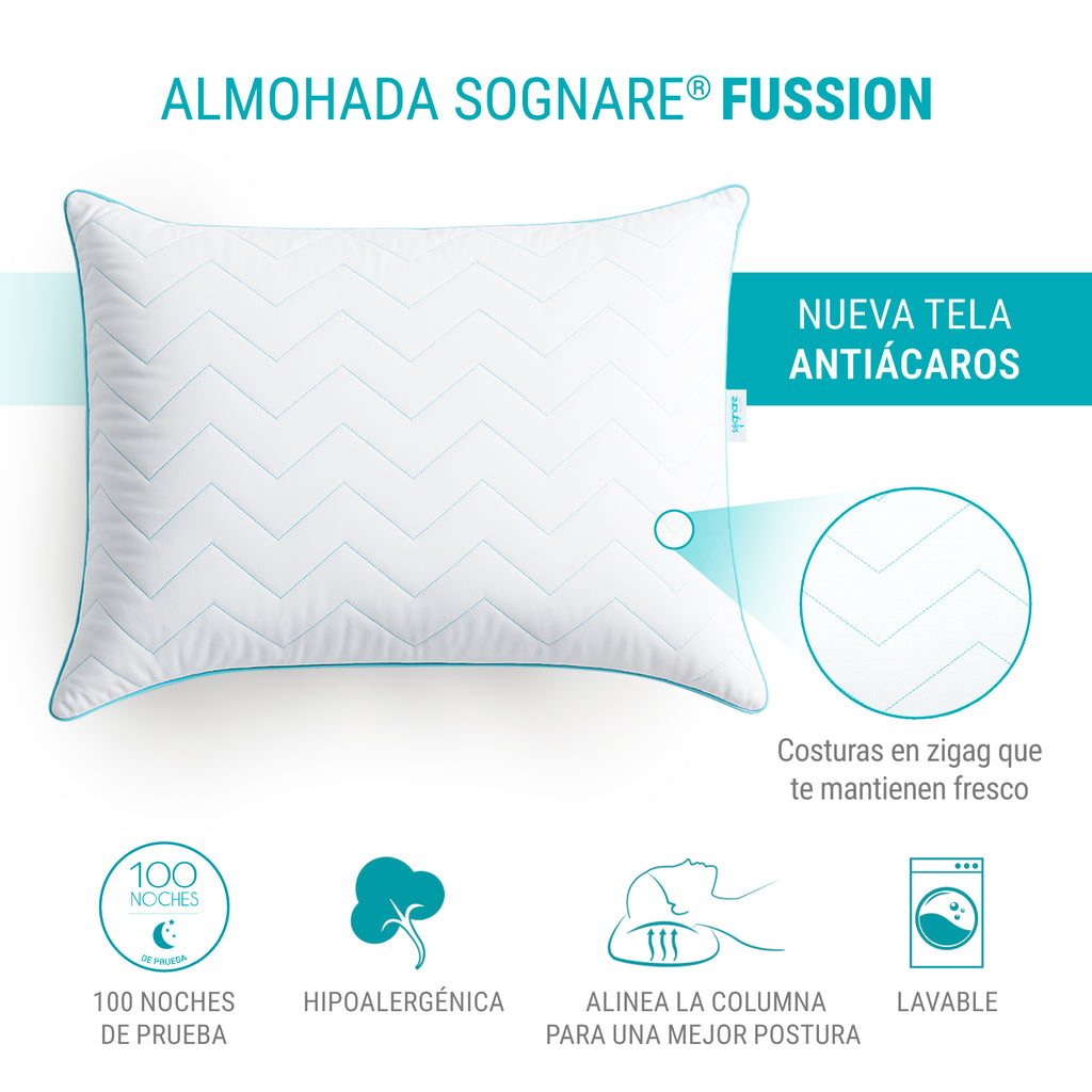 Oferta ahorra en paquete - 4 Almohadas Fussion Estándar + 2 Almohadas Nuo Gratis