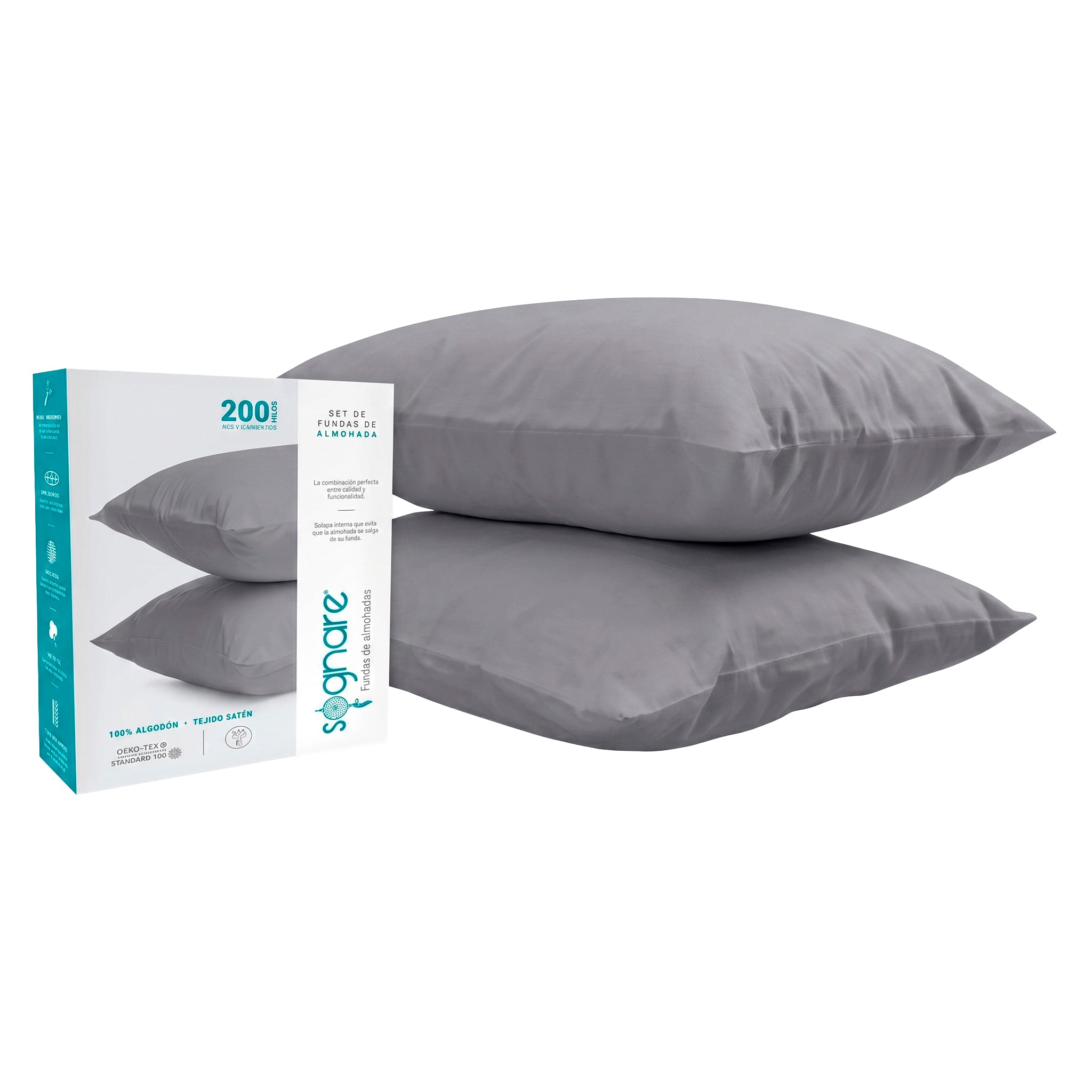Set de Fundas de almohada Sognare® Gris