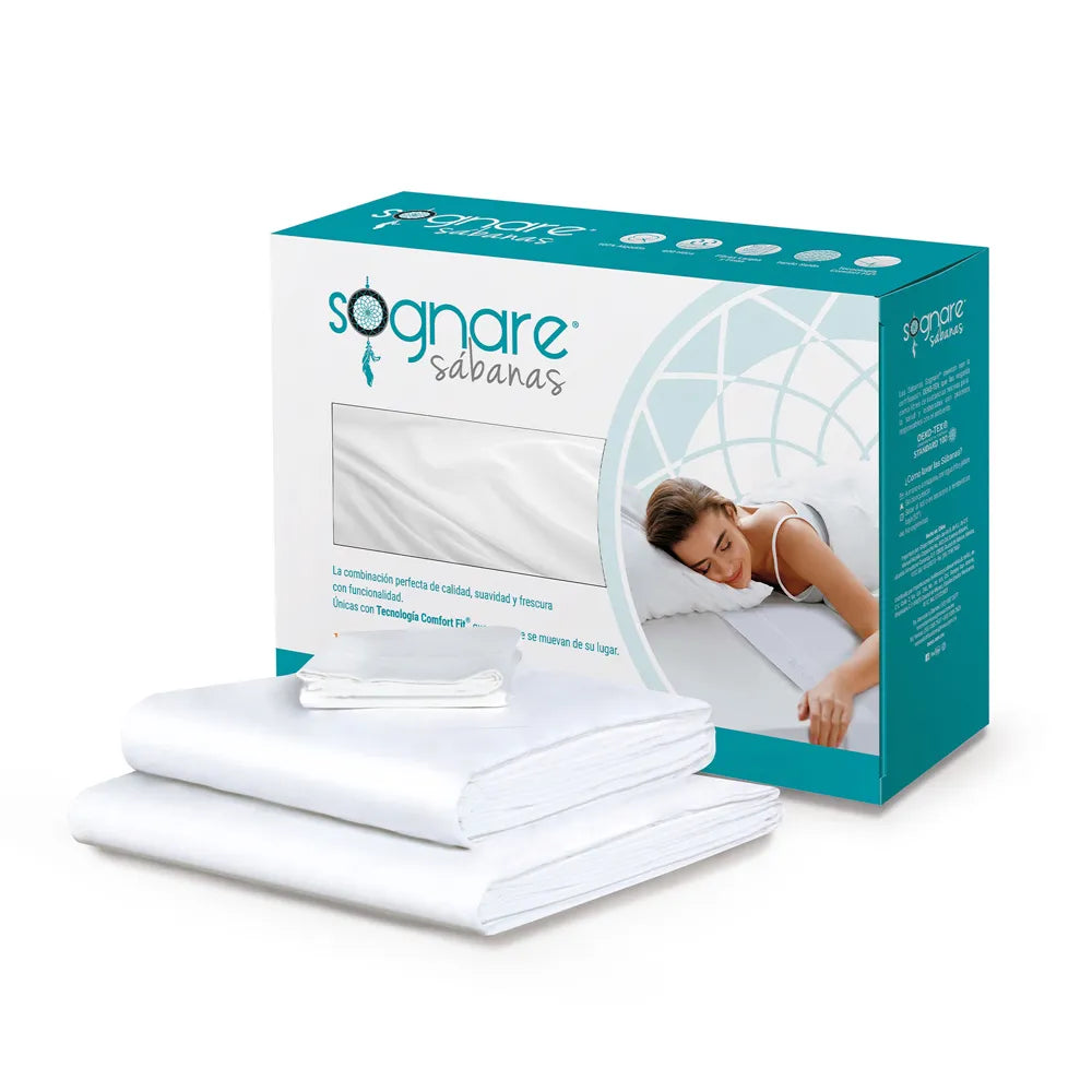 Set de Sábanas Sognare® de algodón 200 y 400 Hilos