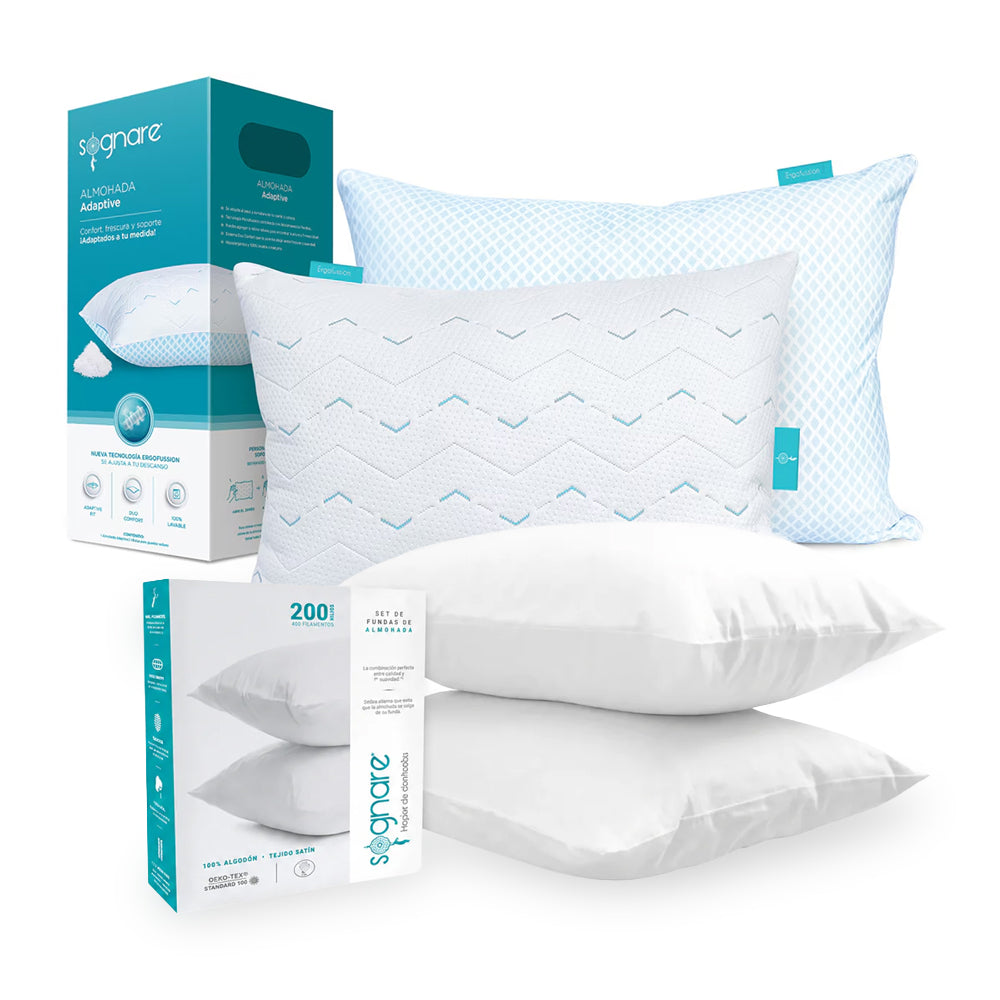 Paquete de 2 almohadas Adaptive Estándar + Set de fundas