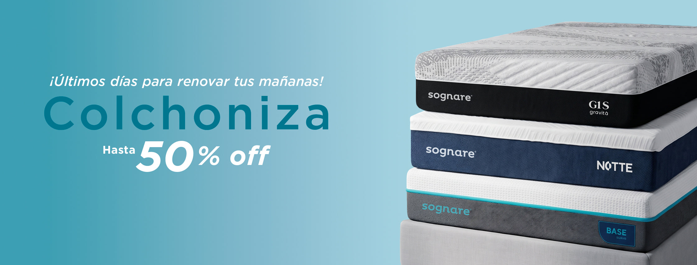 Colchoniza Sognare con hasta 50% de descuento en colchones