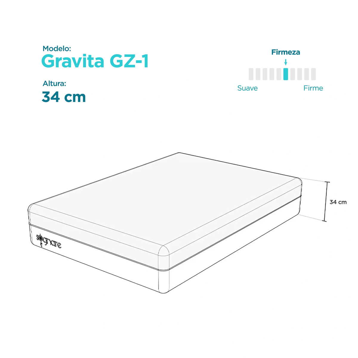 Colchón Sognare® Gravita G1-Z-El mejor colchón de México