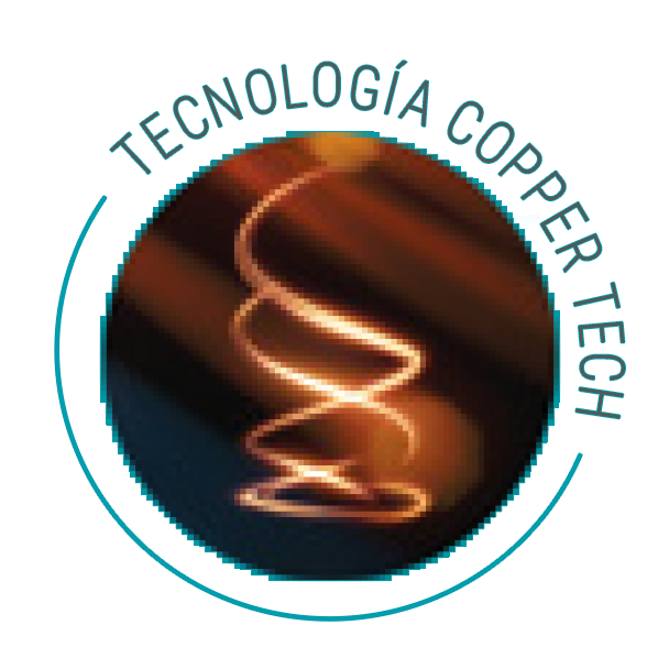 Icono que representa la tecnologia copper tech que tiene el producto